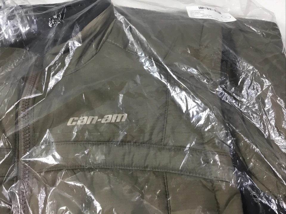 Can-Am 保温背心 大号 Puffer 卡其色 冬季 运动服 温暖 男女通用 Snowmobil — 第 2/4 张图片