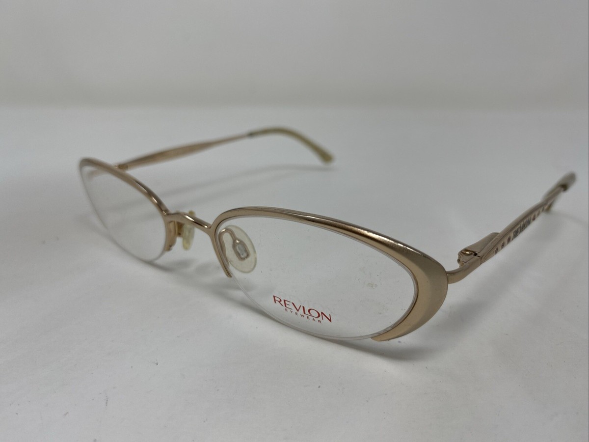 Revlon Eyewear RV554 Champagne 49-19-130 Gold Half Rim Eyeglasses