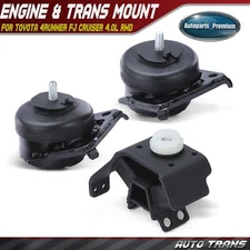 3x Auto Engine Motor & Transmission Mount for Toyota 4Runner FJ Cruiser 4.0L RWD