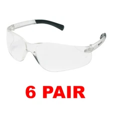 MCR CREWS BK110 BEARKAT CLEAR SAFETY GLASSES (6 PAIR)