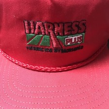 Vintage Monsanto Harness Plus Herbicide Snapback Hat Cap Farming Collectible Red