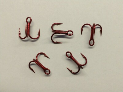 (100) VMC SHORT-SHANK 1X TREBLE HOOKS (SIZE 14) TIN-RED (9651TR) BULK 9651
