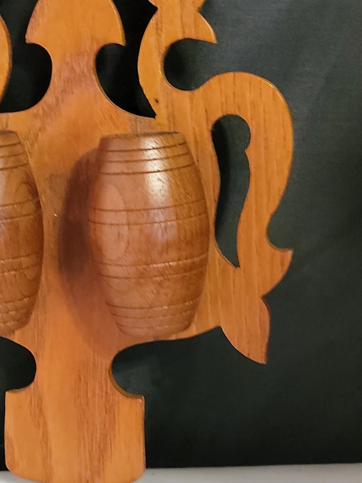 Antiguo soporte de doble fósforo victoriano de nogal soporte de variedad funciona Southbend IN Foto 4 de 4