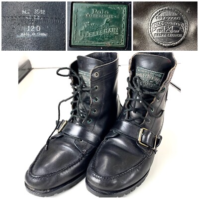 Polo Ralph Lauren, Original 1992  ''Cookie'' Polo Country Black Boots Size 12 D