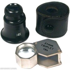 10X Chrome Plated Triplet Eye Loupe 18mm  14x Eyepice Jewelers Magnifying Tools