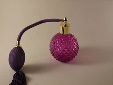 Purple Gas bag perfume atomizers carved glass 100 ml