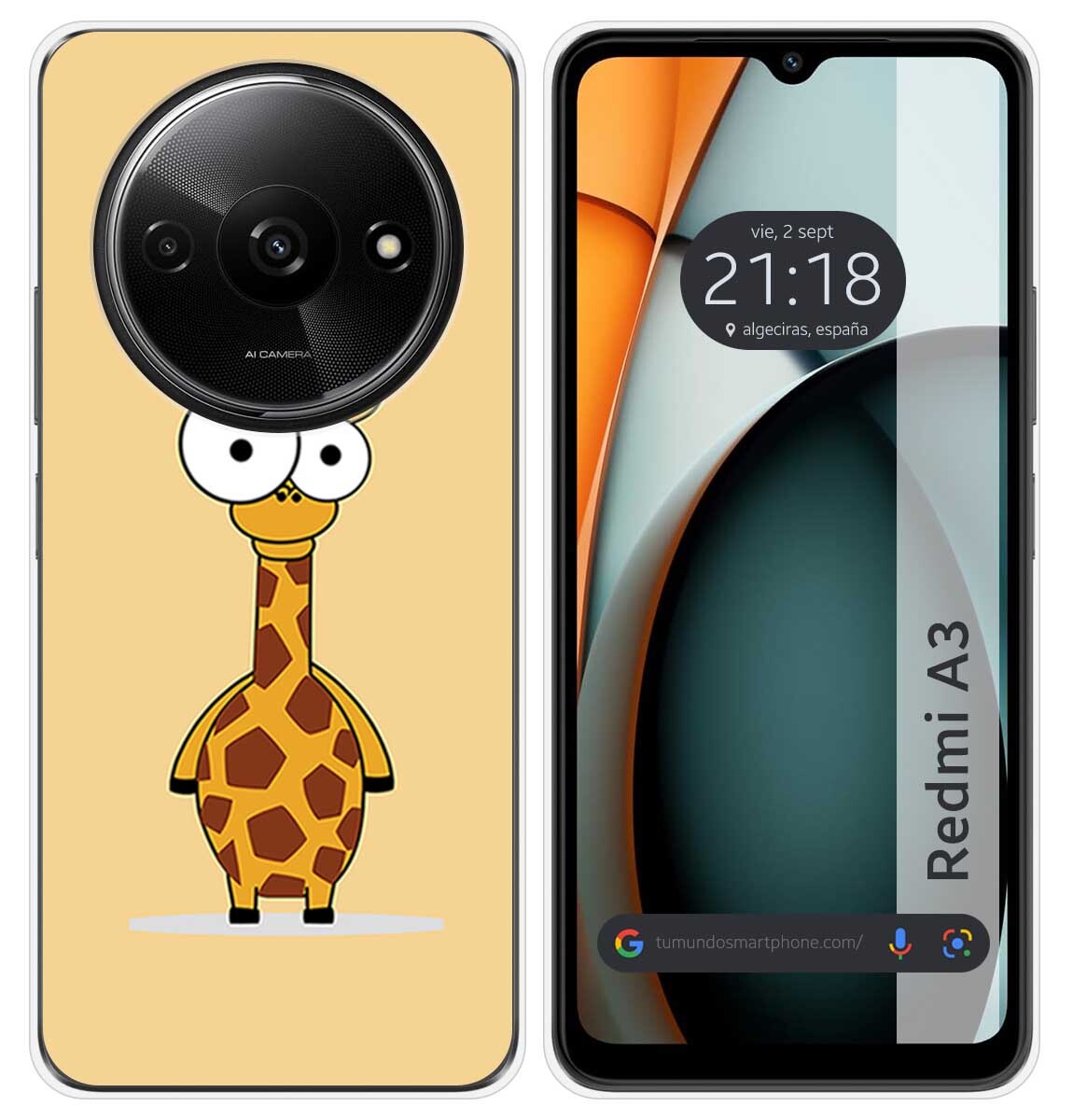 Cover Silicone per Xiaomi Redmi A3 Disegno Giraffa Disegni