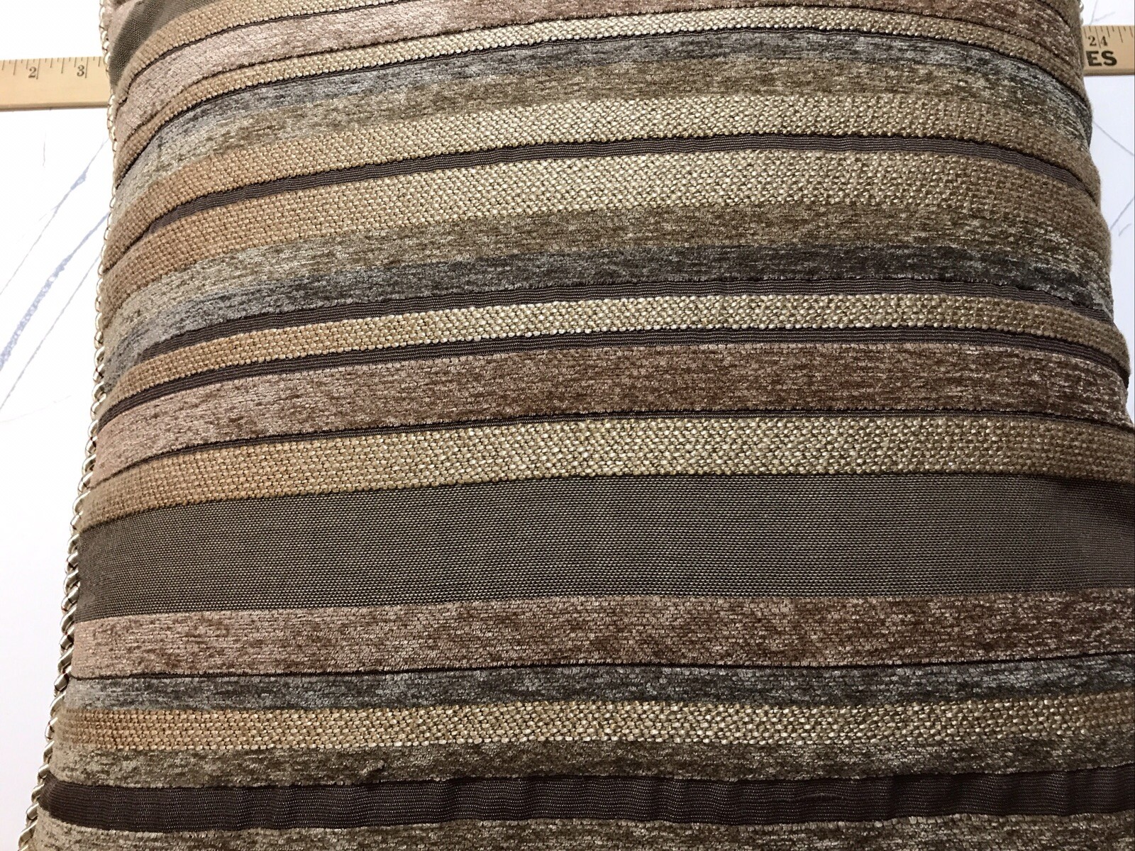 Throw Pillow 15x15 Brown And Tan Gold Roping-image