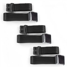 Amc Hornet 1970 - 1977 Airplane 2 Point Black Lap Bench Seat Belt Kit - 3 Belts Amc Hornet 1970 - 1977 Airplane 2 Point Black Lap Bench Seat Belt Kit - 3 Belts