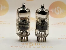 Amperex USN-CEP 7308 E188CC Matched Pair - USA 1963/64 VR5 - Tested NOS+