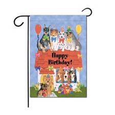 Dog Party Garden Flag Double Sided 12" x 17"