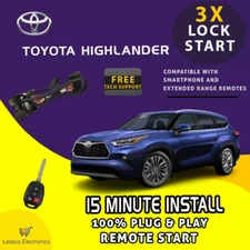 100% Plug & Play Remote Start fits: 2014-2019 Toyota Highlander w/Push Start