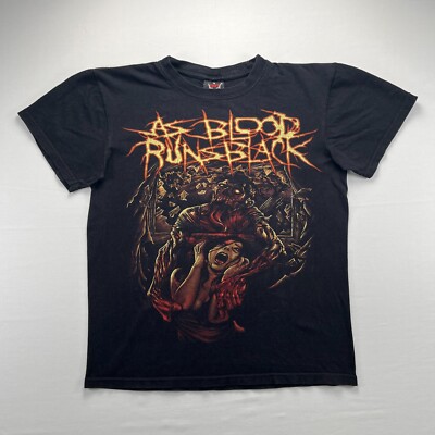 Hot Rock As Blood Runs Black Vintage Band Tshirt Herren Größe S Grunge Metal Y2K