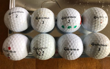8 X PRELOVED WHITE GOLF BALLS  - ALL TAYLORMADE