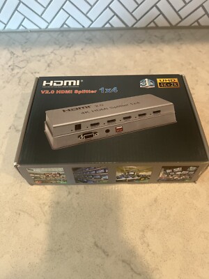 HDMI V2.0 HDMI Splitter 1x4 - 4kx2k-1080P- New Open Box