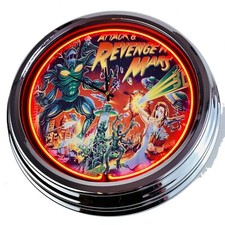 N-0502 Horloge Murale " Flipper Attack From Mars Bally " Déco Néon Cuisine Salon