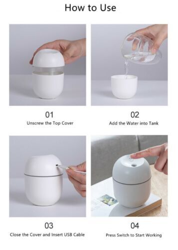Oil diffuser 220ML Portable USB LED Mini Humidifier Mist Purifier for Car Home - Picture 7 of 8