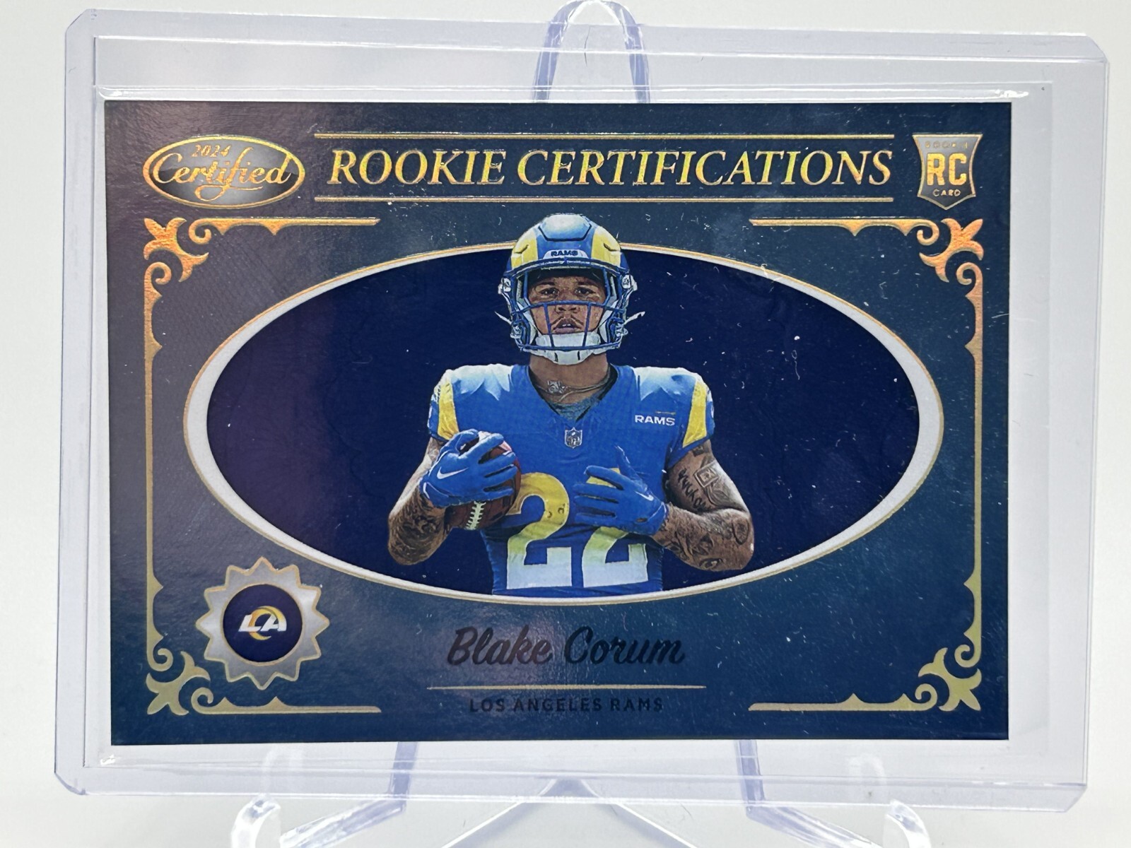 Blake Corum 2024 Certified Rookie Certifications Case Hit LA Rams RC-BCM