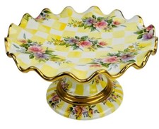 Mackenzie-Childs Vintage Sweet Pea Fluted Cake/Pie Stand