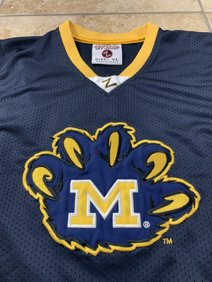 Camiseta deportiva de baloncesto Michigan Wolverines Zephyr juvenil grande retro rara YL NCAA UofM Foto 2 de 4