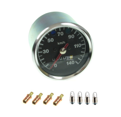 Tachometer 140 km/h K=1,0 wie original mit Kontrol blau/grün 12V für MZ ETZ