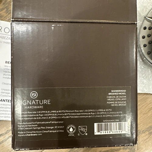 Signature Hardware SHSH2040GBN 3-Function Showerhead in Brushed Nickel - NEW - Picture 3 of 4