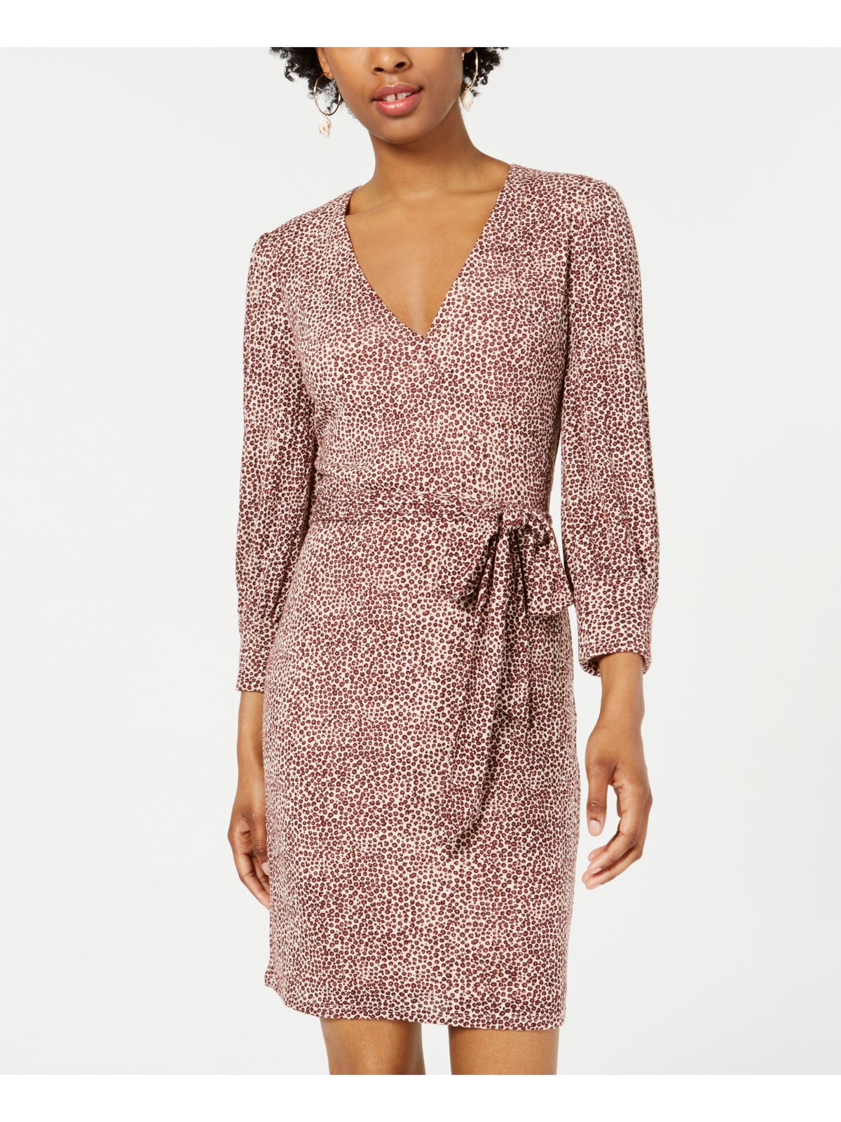 Женское платье-футляр CITY STUDIO с поясом и длинным рукавом и V-образным вырезом выше колена