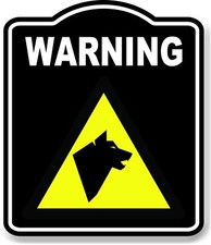 Warning Beware of Dogs Risk Caution OSHA Danger BLACK Aluminum Composite Sign