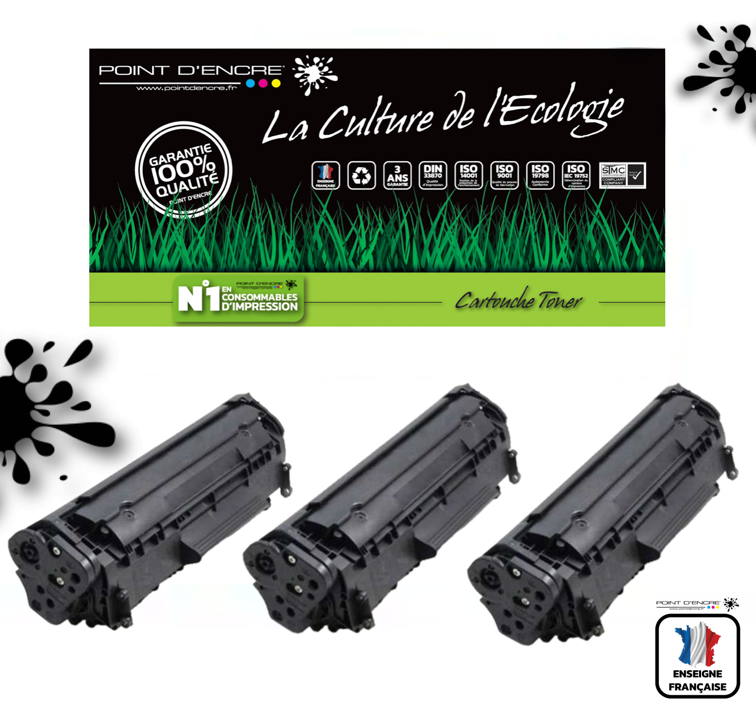 Toner 85A 78A 35A 36A noir grand format idéal pour le télétravail