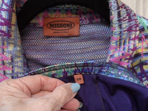 Missoni Blue Multi Zig Zag Print Knit Skirt & Jacket Suit Size IT 48 - US 12 - Picture 18 of 23
