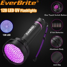 EverBrite Black Light Flashlight 128 LED UV Flashlights 395 nm Ultraviolet Light