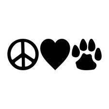 Peace Love Paw Dog Decal Sticker Black Die Cut Vinyl