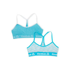 Reebok Girls 2-Pack Seamless T-Back Bralettes, Assorted Colors Size S