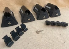 Yakima RailGrab Roof Rack Raised Side Rail RoundBar Towers + Locks Key ALL Claws