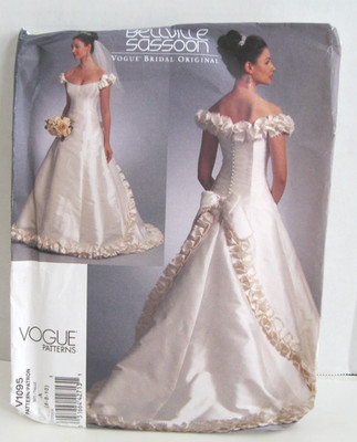 Vogue Patterns 1095 Bellville Sassoon Detailed Bridal Gown Misses' 6-10 Uncut