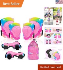 Knee Pads for Kids Adjustable Protective Gear Set with Mesh Bag Knee Pads and...