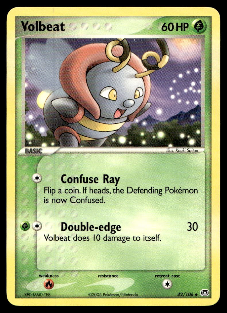 EX-NM Emerald Volbeat Uncommon 42/106 2005 Pokemon TCG