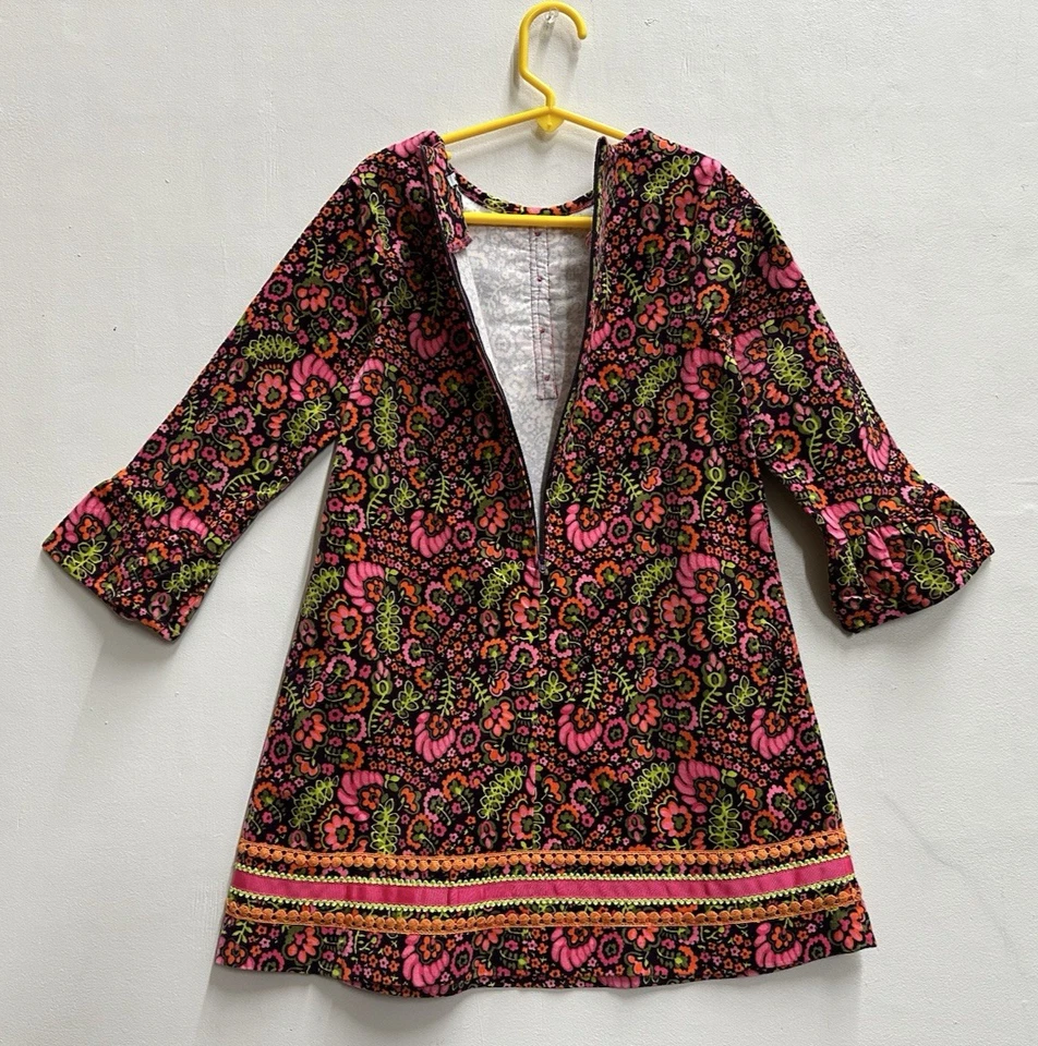 Hartstrings girls size 5 floral printed corduroy multicolor dress - Image 3 of 4