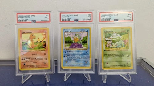 PSA 9 Sequential Pokemon 1st edition shadowless Charmander Squirtle Bulbasaur