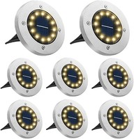 Solar Bodenleuchten 12 Leds 3000K Warmweiß Wasserdicht FüR Garten Rasen Patio