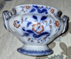 Thomas Dimmock -Antique Open Sugar Flow Blue Bowl Pearl Ware 1828 - 1849 No Chip — photo 2