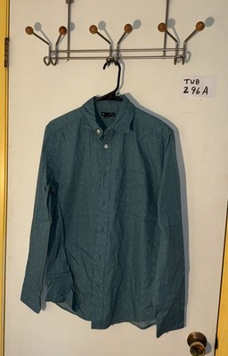 Gap Men s Green Paisley Button Up Shirt With Pocket Size Small