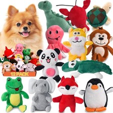 Hundespielzeug-Set, Pl&uuml;sch, 12 St&uuml;ck, weich, f&uuml;r kleine und mittlere Hunde