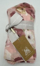 ANGEL DEAR Baby Swaddle Blanket Pink Floral Bamboo Cotton Muslin 47" x 47"
