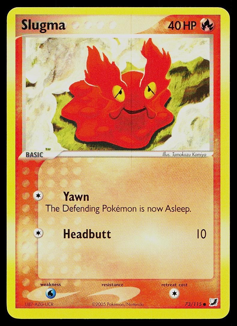 Pokemon Card Unseen Forces Slugma 73/115 Common Tomokazu Komiya