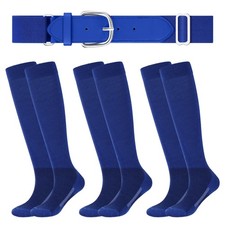 Baseball or Softball Sock and Belt Combo Set 3 Football Baseball Socks with S...