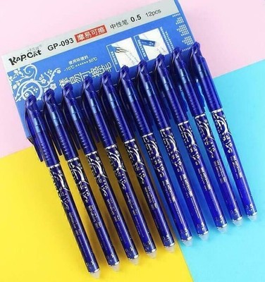 Blau Stifte 12x Radierbare Kugelschreiber Radier Radierbarer Kuli Gel Schreiber
