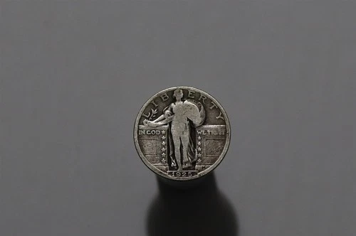 🧭 🇺🇸 USA QUARTER DOLLAR 1925 SILVER SHIELD B90 #K256