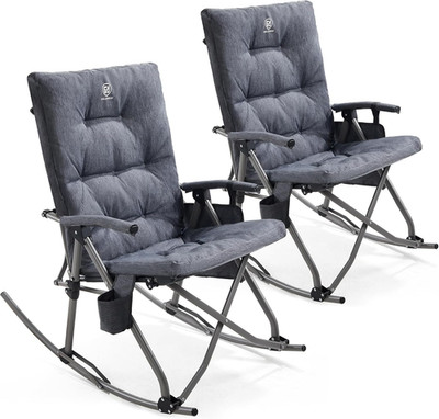 EVER ADVANCED Oversized Folding Rocking Camping Chairs Set of 2, Padded Portable