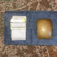 USMA West Point Cadet Army Military White Belt with Brass Buckle & Original Bag